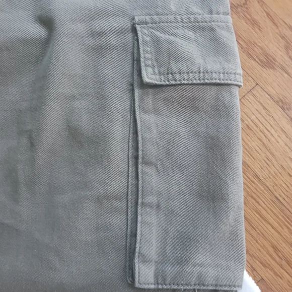 Shein Sxy • Women's Army Green High Waist Cargo Flap Pocket Denim Jean Skirt - Picture 9 of 16